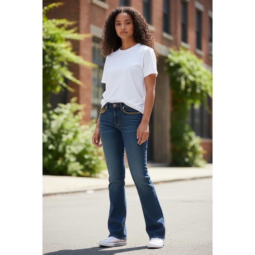 True Religion Billy Bootcut Jeans Dark Wash Contrast Stitch‎ 28